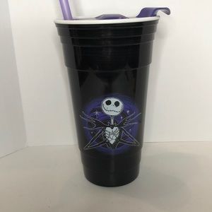 Disney The Nightmare Before Christmas Black Purple Tumbler with Lid and Straw